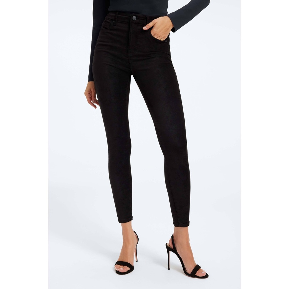 NWT GOOD AMERICAN GOOD LEG FAUX SEUDE PANTS